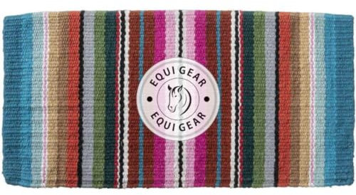 EQUIGEAR Western Ranch Horse Satteldecke aus neuseeländischer Wolle, Western-Design, handgefertigte Satteldecke, Wollpolster, Sensor Flex (Anpassung möglich), WQ81 (36x42)