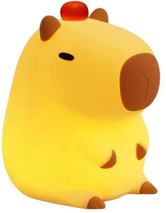 Auezona Nachtlicht Kinder, Capybara Lampe, Led Silikon Nachtlicht Baby mit Timer Dimmbar Touch Lampe, USB Aufladbare,Nachttischlampe Kinder Stilllicht Dimmbar Baby Geschenk Junge Mädchen