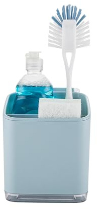 Minky Kitchen Sink Tidy, Organiser, Sponge Holder, Caddy, Accessories With Drip Tray - Made in the UK (Blue)