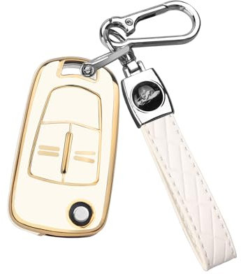 FT Funtor Auto Schlüsselkarte Fall für Vauxhall,TPU Schlüsselanhänger Auto Schlüsselabdeckungen,Flip Klappschlüssel Shell Fall Fob kompatibel mit 2-Knopf Vauxhall Corsa Astra Vectra Signum(schwarz)