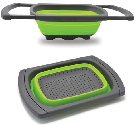 Passoire pliable, passoire au-dessus de l'évier, passoire à légumes/fruits, passoires à fruits, passoire pliable pour cuisine, 6 litres, sans BPA