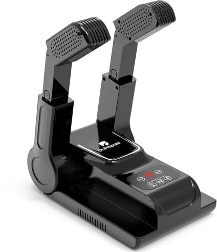 DR.PREPARE Asciugabiancheria per scarpe, guanti e stivali con soffiatore di calore, cremagliera portatile regolabile e timer, design pieghevole e ad asciugatura rapida per scarpe, guanti, cappelli