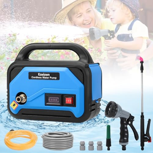 Bomba de Agua para Batería Makita 18V, Bomba de Jardín Eléctrica Inalámbrica Portátil Autocebante, 220W con Tubo de Salida de Agua 10M(Sin Batería)