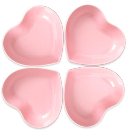 Binoster Super süße herzförmige Keramik-Saucenschale, Mini-Beilage, Gewürzschalen/Sushi-Soja-Dipschale, Snack-Serviergeschirr, kleines Untertassen-Set aus Porzellan von Love