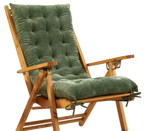 ASIAD Hochlehner Auflage,Sitzkissen Gartenstuhlauflage, Indoor Outdoor Stuhlauflagen Hochlehner-Auflage Sitzauflage,Grün,48 * 120cm