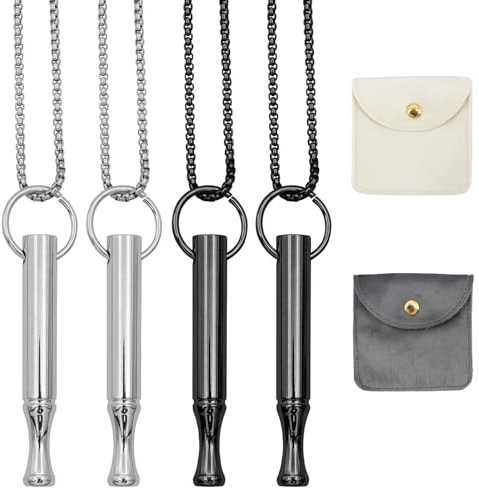 BORISCA 4 Stk Rauchentwöhnung Hilfsmittel, 2 Silberne Rauchentwöhnung Kette und 2 Schwarze Rauchfrei Hilfsmittel mit 2 Schmuckbeutel, Kette mit Pfeife Rauchentwöhnung für Meditation Raucherentwöhnung