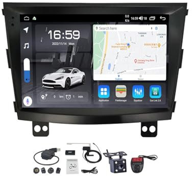Genérico Autorradio con Pantalla táctil Doble DIN de 9 para SsangYong Tivoli 2015-2019, con CarPlay, Android Auto, Bluetooth 5.0, Android 12, cámara de reversa, Radio FM y Controles en el Volante (M