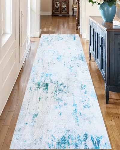 Ever Fairy Teppich Läufer Flur 60x180cm Waschbarer rutschfest Küche Wohnzimmer Schlafzimmer Teppiche Modern Abstrakt Kurzflor Weich Flur Flurteppich Läufer