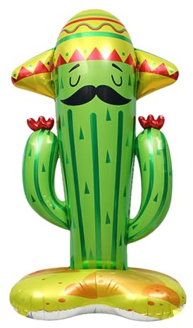 Ballons cactus, ballon à bière - Chope à bière 4D debout - Décoration de fête taco, ballons, décoration de fête d'anniversaire à thème western cowboy