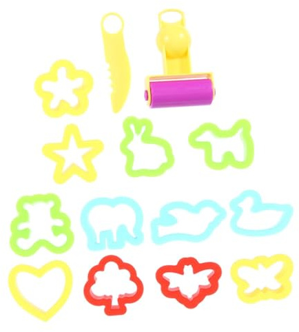 WOONEKY Moules en Plastique pour Pâte à Modeler Garçon et Filles 28 Pièces Kit DIY Bricolage Jouets Éducatifs Couleurs Aléatoires Développement Motricité Fine Anniversaire Style Aléatoire