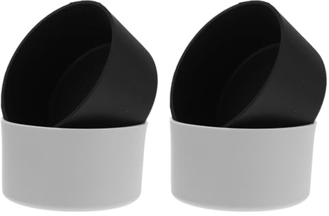 Toyvian Lot de 4 Housses de Fond de Bouteille en Silicone Antidérapantes Diamètre 7-75 CM Protection Polyvalente pour Bouteilles de Sport en Verre Couleurs Noir et Gris Résistance à