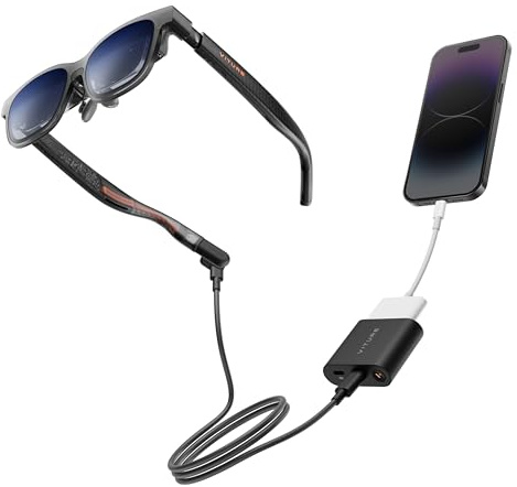 VITURE Luma Gafas XR & HDMI XR Adapter para iPhone 14 Y Anteriores, Múltiples Pantallas Virtuales, 3Dof Mejorado & Vídeo VR, Carga Mientras Juegas, Juego Directo En PS/Xbx/Consolas