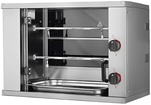 MBH - Asador de Pollos Industrial Eléctrico Mini de 2,3,4 Espadas para Hostelería. Horno Asador Profesional de Tamaño Pequeño para 6, 9,12 Pollos - Made IN Spain (2 Espadas)