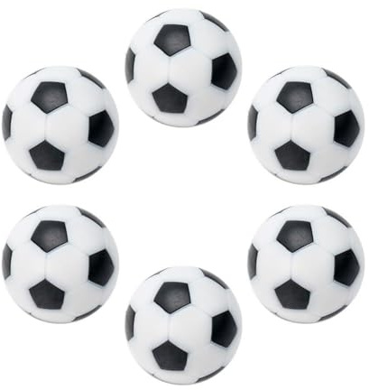 Violiica Ersatz-Fußballspielbälle 32mm, 6er-Pack, 135cm Tischkicker, für Kicker-Stil Spiele, weiße und Schwarze ABS-Bälle