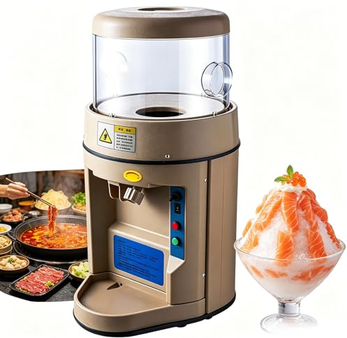 Generico Tritaghiaccio Elettrico da 480 W con Pulsante di Arresto, 3 impostazioni del Timer, Funzione Anti-trabocco Manuale, tritaghiaccio Professionale per Bar, ristoranti o pasticcerie.