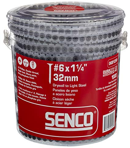 Senco 06B125P DuraSpin Screw Number 6 by 1-1/4-Inch Drywall Screw-Light Steel (1,000 per Box)