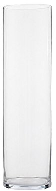 Sandra Rich, vaso di vetro cilindrico trasparente, collezione Cyli, tagliato a caldo, con diametro di 10 cm, transparent, 1 pieces, 40 cm