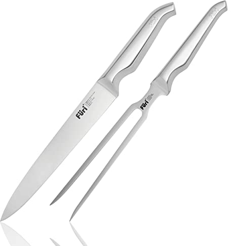 Furi Pro Carving Knife Set 2 pc, Beautiful Black Carded Box with Two Premium Knives for a Superior Cutting Performance, Stainless Steel Blades, Ergonomic Reverse-Wedge, Anti-Fatigue Handle