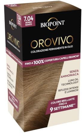Biopoint Orovivo - Elisir di Colore, Set Tinta Capelli in Olio Senza Ammoniaca, Azione Nutriente e Illuminante, Dona un Colore Intenso e Brillante, 142 ml