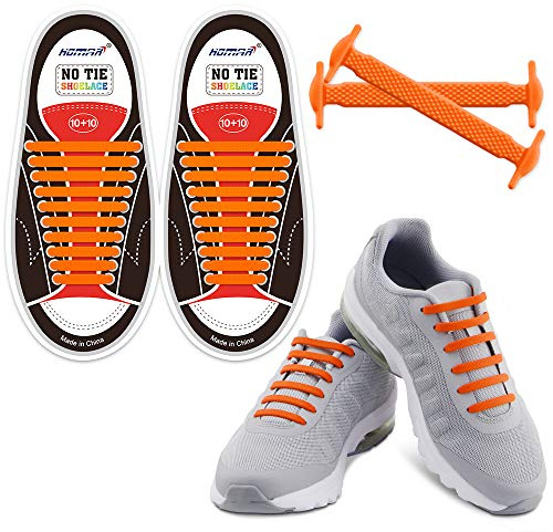 HOMAR Impermeable Reflectante Sin Cordones Cordones Elásticos Deportes Cordones para Zapatillas Botas Skateboard Senderismo Zapato Deportivo - Naranja