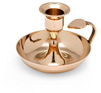 Kerzenhalter aus Messing - mit Griff, Höhe: 7 cm