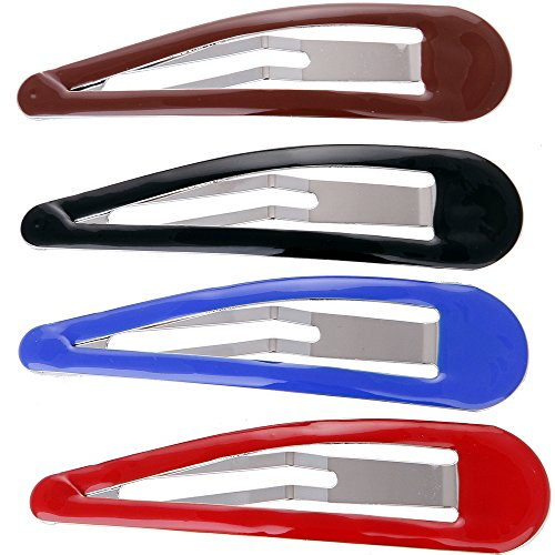 LONEEDY - Pack de 10 grandes barrettes à cheveux en métal verni, longueur 8,9 cm, anti-glisse, barrettes longues pour femmes et filles.