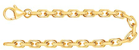 EDELIND Armband Damen Herren 333 Gold 3.8 mm, Bracelet Ankerkette diamantiert 8K Gelbgold, Armkette mit Karabinerverschluss, Länge 23 cm, Goldarmband mit Schmuck Geschenk Box Made in Germany
