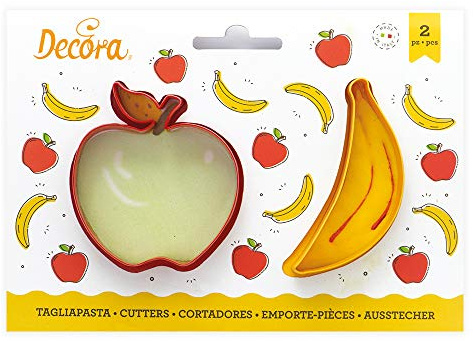 DECORA 0255204 AUSSTECHER AUS KUNSTSTOFF BANANE UND APFEL 2-TLG.