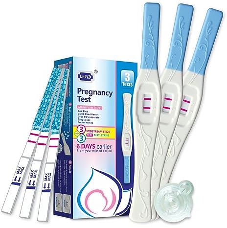 DAVID Pregnancy Test Early Detection HCG Test for Fertility Women, Over 99% Accurate and Reliable Results, Pruebas De Embarazo 6 Days Before Missed Period 6 Count