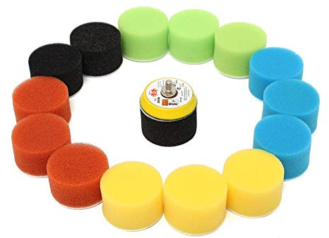 Pangocho Jinchao-Polierpads, 16Pcs / Set-Polierauflage Satz, 2-Zoll / 50mm Schwabbelpolsters, for Auto-Polierkissen, Gewinde M10 Schleifwerkzeuge,Polieren