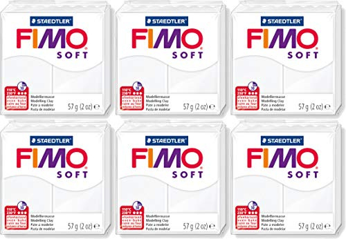 Staedtler - Fimo Soft Normalblock, Modelliermasse, 57 g (Weiß 6er Pack)