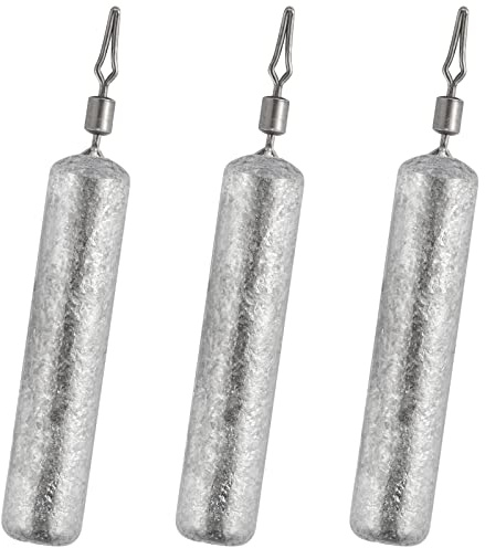 Dr.Fish 50 Pack Fishing Drop Shot Weights Lead Fishing Weights Pencil Skinny Sinkers with Barrel Swivels for Freshwater Bass Fishing 1/4oz