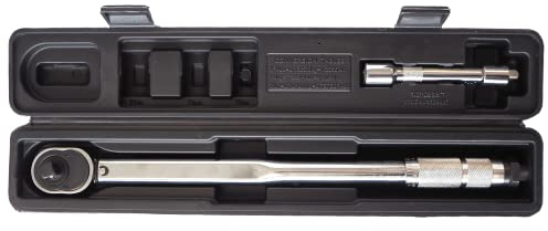 Simply Tools TSET9 1/2 Ratchet Torque Wrench, Reversable Ratchet head 28-210Nm, 10-150ft-lbs, incl 5 Extending Rod & 3/8 Adaptor for Car, Bike & General Repairs