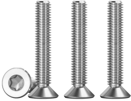 25 Stück M4 x 40 Senkkopfschrauben Torx Edelstahl 304 Maschinenschrauben Senkkopf Schrauben Senkkopfschrauben mit Nase Standard Quincunx Vollgewindeschrauben für Maschinenausrüstung und Wohnmöbel