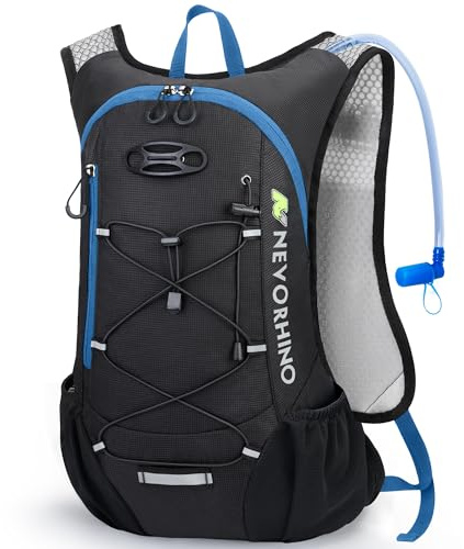 Lightweight Hydration Backpack, Running Backpack with 2L Water Bladder, Hydro Water Daypack for Cycling Hiking Rave for Men Women