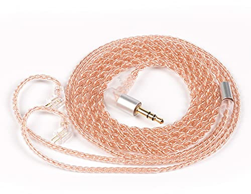 Yinyoo 2pin TFZ Earphone Upgrade Cable, 0.1 inch (3.5 mm) Plug, KBEAR KBX4860 Pure Copper, 4 Core, Headphone Replacement Cable,KS1/KS2/LARK/Robin/Coffee bean/emerald/melody, etc (no mic, TFZ 3.5mm)