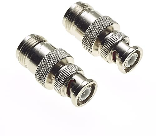 Keple N-Type Socket To BNC Plug Adapter - Male To Female Bulkhead Network Analyzer Booster N-Type Cable Connector, Low Loss Signal Testing - Pack Of 2