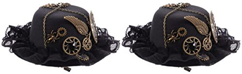 LALAFINA 2stücke Retro Steampunk Hut Haarspange Leichte Für Partys Cosplay Einzigartiges Design Bequem Praktisch Als Für Freunde