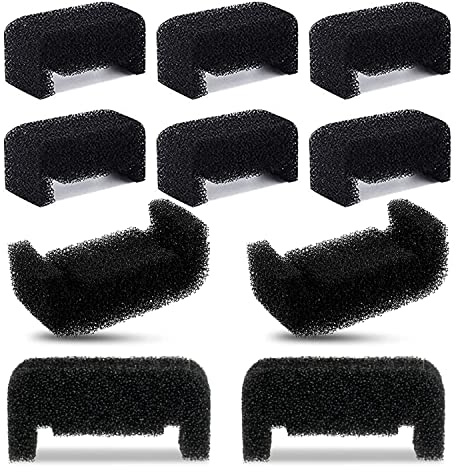 Hantoc 10 Stück Schwammfilter für Katzenbrunnen, Ersatzfilter für Trinkbrunnen Schaumfilter für Runder oder Quadratischer Blumenbrunnen mit 1,6 l, 2,4 l oder 2,5 l