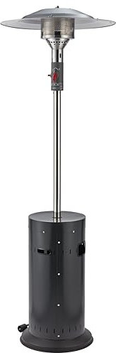 Tarrington House Fungo riscaldante per esterno, acciaio, bruciatore ecologico, 76 x 76 x 218 cm, da 19 a 50h di funzionamento, accensione piezoelettrica, rotelle, regolatore e tubo flessibile inclusi