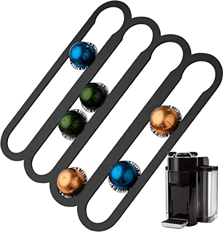 Fabater Porta Cialde caffè, Portacapsule Compatibile con Capsule Capsule Montato Verticalmente o Orizzontalmente su Pareti o Armadi, Contiene 20 Capsule (Nero)