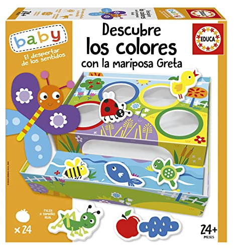 Educa - Descubre los Colores con la Mariposa Greta | Juego Educativo Infantil con Piezas de Colores para estimular la percepción Visual, coordinación Ojo-Mano y Desarrollo cognitivo (19715).