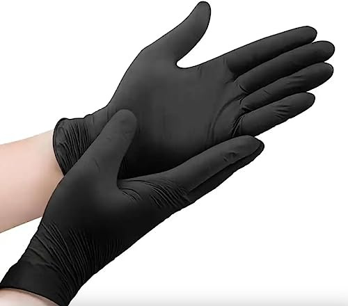 RAP Gloves Professional Black Nitrile Powder Free Multi Purpose Gloves Disposable, Extra Strong Disposable Examination Gloves, Surgical Powder Free Disposable Nitrile Gloves (XL - Pack of 1000)