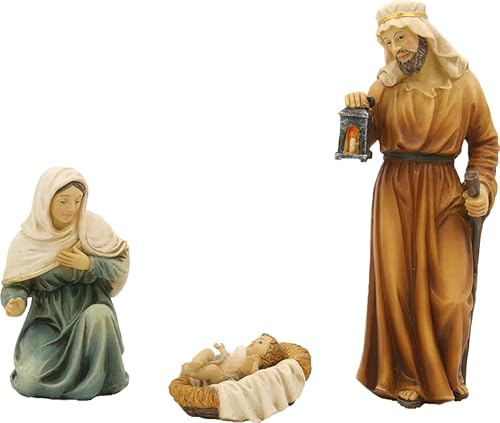 FADEDA 3X Heilige Familie orientalisch/Höhe:11 cm/handbemalt/detailgetreue Krippen Figuren - Weihnachten Tisch Dekoration Krippe Zubehör