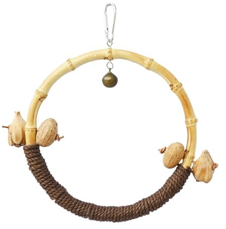 Spielzeug für Wellensittiche, Schaukel aus , Spielzeug mit Baumwollseil, Schaukel für Papageien mit bunten Holzperlen, weiche Schaukel für Vogelkäfig, Spielzeug