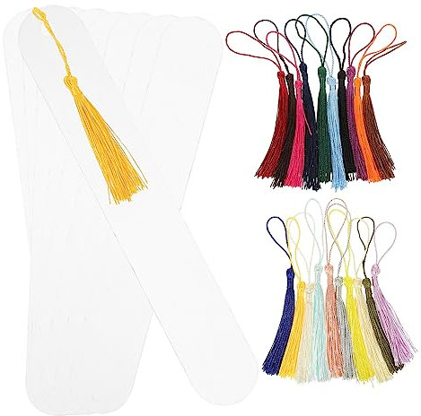 1 Satz leeres Lesezeichen bookmarks book marks quasten lesezeichen Kreatives Lesezeichen Leichtes Lesezeichen book marker DIY Lesezeichen hängendes Ohr Bürobedarf Kind Acryl