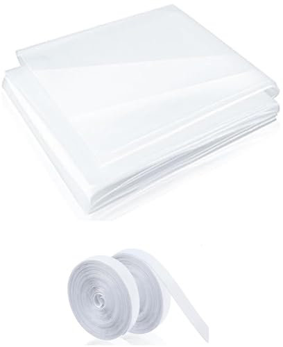 Kliplinc Lámina transparente recortable con cintas adhesivas, lámina reutilizable para ventana de invierno