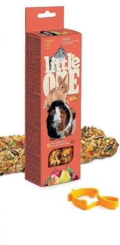 Little One Stick | Snacks für Nager | Kaninchen | Chinchillas | Degus | Meerschweinchen | Packung mit 6 x 2 x 60 g (Obst)