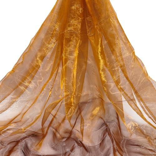 PH PandaHall 59 Inch Wide Sheer Organza Fabric Lace Fabric 3 Yards Cloth Magic Shiny Fabric Laser Fabric Gauze Fabric for Dress Stage Show Costume Wedding Clothing Accessories Photography Background