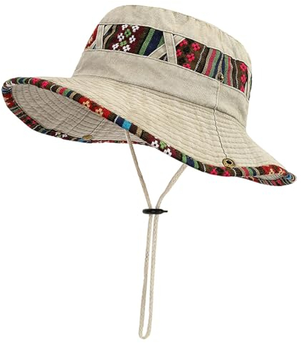 SAKTHIVEL Sonnenhut Herren Sommerhut UV Schutz Baumwolle Faltbar Safari Hut Outdoor Wanderhut Buschhut Fischerhut Anglerhut Gartenhut Boonie Hat